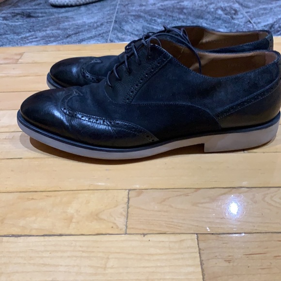 MENS HUGO BOSS SUEDE NAVY BLUE SIZE 10 - Picture 7 of 8